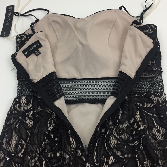 NWT My Michelle Black Lace Dress.  K13 - Picture 8 of 8